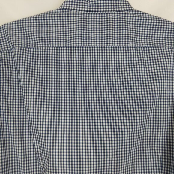 Michael Kors | Trim Stretch Blue Check Shirt Button Front | Size XL - Picture 7 of 10